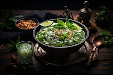 A mint ice-cream or gelato