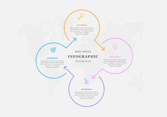 Infographic design 4 steps for diagrams, presentations, workflow layouts, banners, flowcharts, infographics.