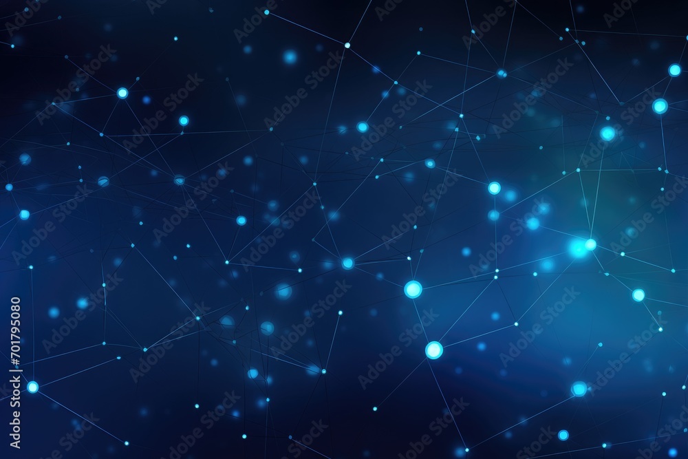 Poster abstract blue background with connecting dots and lines. network connection structure. vector illust