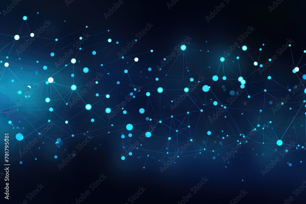 Poster abstract blue background with connecting dots and lines. network connection structure. vector illust