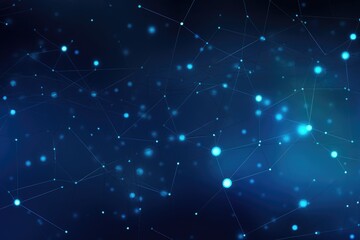 Abstract blue background with connecting dots and lines. Network connection structure. Vector illustration, AI Generated