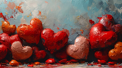 A Pink Heart Symphony in Romantic Bliss A vibrant background of soft pink hues adorned with intertwining hearts, symbolizing the celebration of enduring love on Valentine's Day