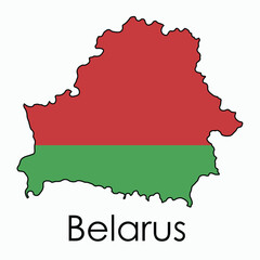 Outline drawing of Belarus flag map.