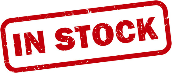  In Stock Now red rubber grunge stamp seal, red in stock now stamp