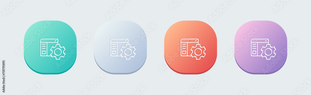 Poster configuration line icon in flat design style. setting signs vector illustration.