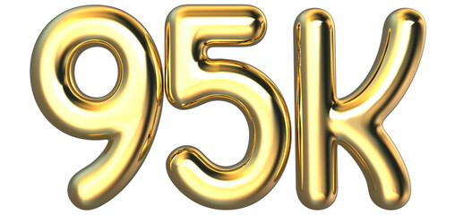 95K Followers Number Balloon 3D Render - obrazy, fototapety, plakaty