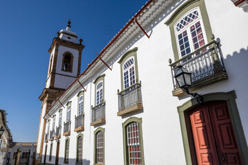 Cathedral Basilica of Our Lady of the Pillar in historic city of  Sao Joao Del Rei, Minas Gerais, Brazil.