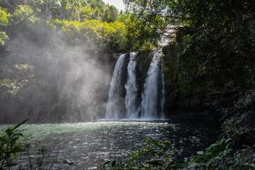 View of Leon Waterfall (Cascade Leon) located in the south of Mauritius island