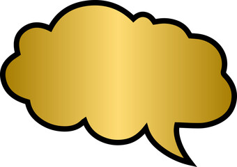 Golden speak bubble text, chatting box, gold message box	
