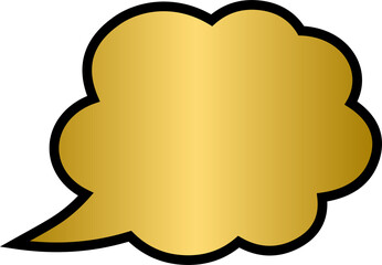 Golden speak bubble text, chatting box, gold message box	
