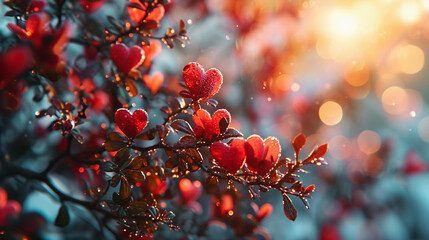 A Pink Heart Symphony in Romantic Bliss A vibrant background of soft pink hues adorned with intertwining hearts, symbolizing the celebration of enduring love on Valentine's Day