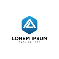 Letter A hexagon Logo Design