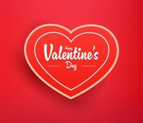 Lettering typography of Happy Valentines Day text on the heart banner. Ready to apply to your design. Vector illustration.