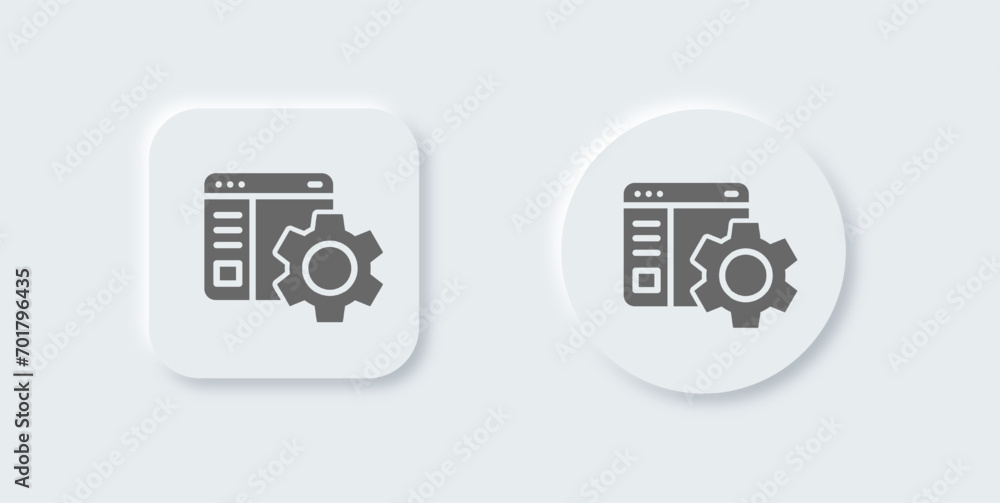 Poster configuration solid icon in neomorphic design style. setting signs vector illustration.