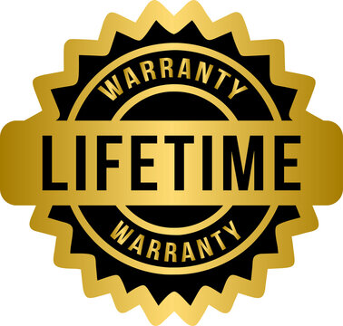 Lifetime Warranty Golden Seal Stamp, gold lifetime warranty label, badge, stamp