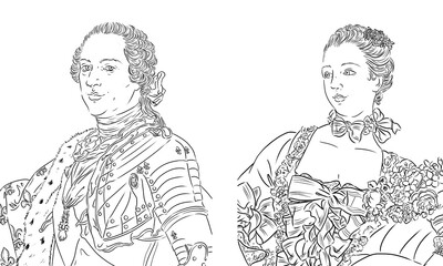 King Louis XV and his mistress the marquise de Pompadour