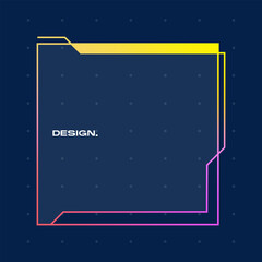 Naklejka premium Futuristic square gradient background. Pop up window vector illustration.