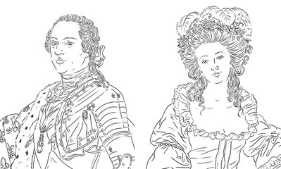 King Louis XV and his mistress the countess du Barry