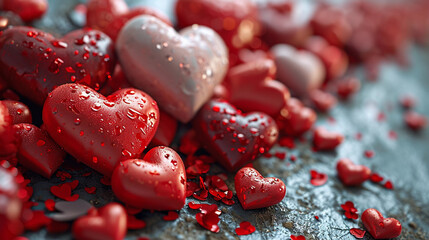 A Pink Heart Symphony in Romantic Bliss A vibrant background of soft pink hues adorned with intertwining hearts, symbolizing the celebration of enduring love on Valentine's Day