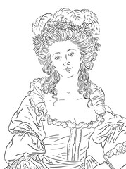 Madame du Barry, countess du Barry, 1743-1793, based on Élisabeth Vigée Le Brun's painting, 1782