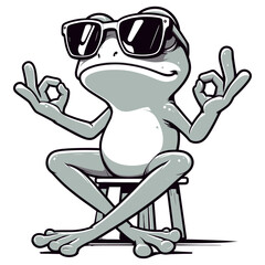 frog with a gun Vector on a white background