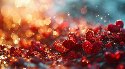 A Pink Heart Symphony in Romantic Bliss A vibrant background of soft pink hues adorned with intertwining hearts, symbolizing the celebration of enduring love on Valentine's Day