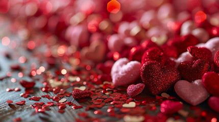 A Pink Heart Symphony in Romantic Bliss A vibrant background of soft pink hues adorned with intertwining hearts, symbolizing the celebration of enduring love on Valentine's Day