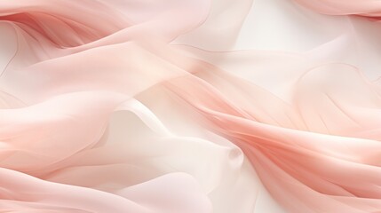 Fototapeta premium a close up of a white and pink wallpaper with a pattern of wavy pink and white fabric on it.