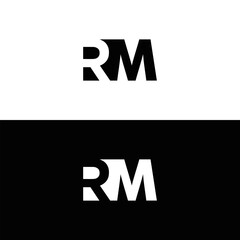 RM logo. R M design. White RM letter. RM, R M letter logo design. Initial letter RM linked circle uppercase monogram logo. R M letter logo vector design.	
