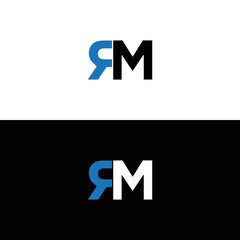 Obraz premium RM logo. R M design. White RM letter. RM, R M letter logo design. Initial letter RM linked circle uppercase monogram logo. R M letter logo vector design. 