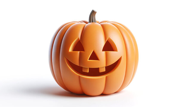 A carved pumpkin with a smiling face and smooth surface