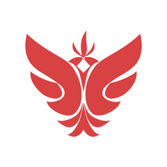 illustration of an wings, illustration of a red and white feather, bird logo, bird icon, vector illustration, vector tracing, animal icon