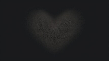  a black and white photo of a heart shaped object in the middle of a black background with a white spot in the middle of the heart.