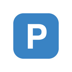 blue button P parking vector symbol sign