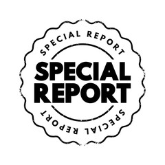 Obraz premium Special Report - short review-style articles that summarize a particular niche area, text concept stamp