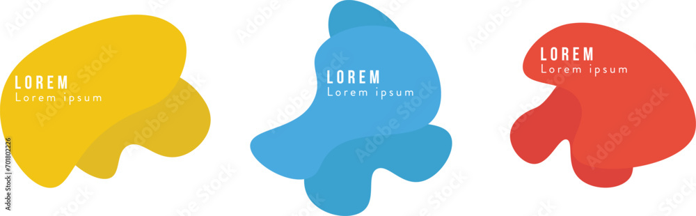 Poster set of modern abstract graphic elements. fluid shapes. vector eps 10