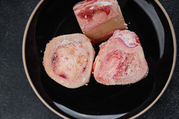 raw bone food bone marrow fresh eating cooking appetizer meal food snack on the table copy space food background 