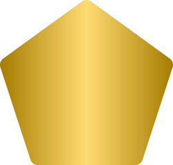 Golden pentagonal shape, gold pentagon