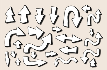 Obraz premium Arrow set. Collection of direction pointers signs. Vector illustration.