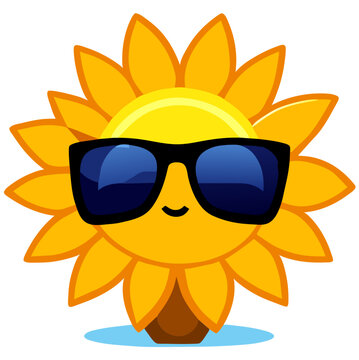 sunflower with sunglasses