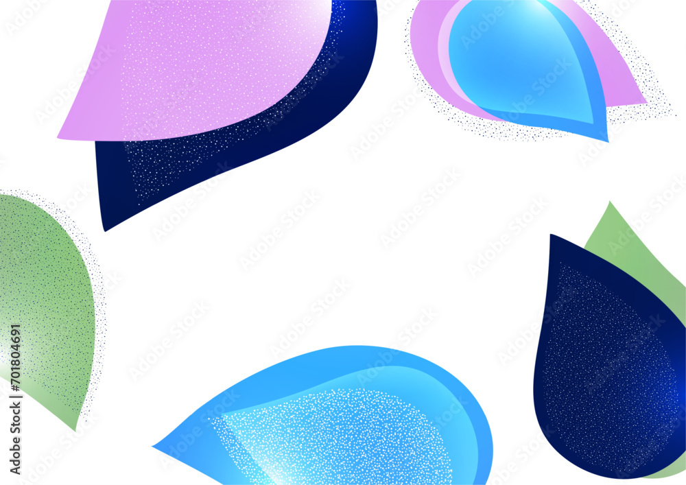 Poster abstract colored dynamic figures. drop-shaped petals. beautiful shapes and colors. template for your