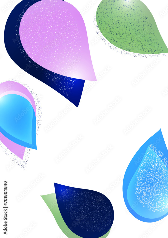 Aufkleber abstract colored dynamic figures. drop-shaped petals. beautiful shapes and colors. template for your