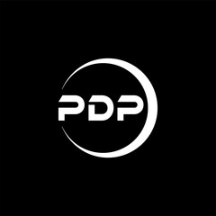 PDPP letter logo design with black background in illustrator, cube logo, vector logo, modern alphabet font overlap style. calligraphy designs for logo, Poster, Invitation, etc.