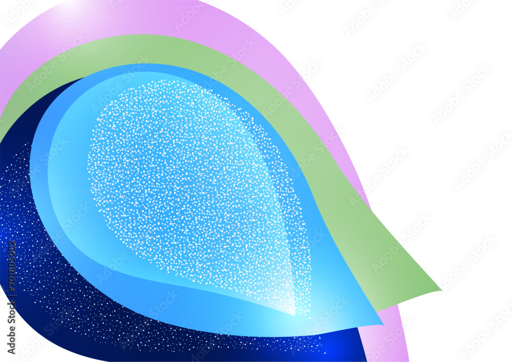 Poster abstract colored dynamic figures. drop-shaped petals. beautiful shapes and colors. template for your