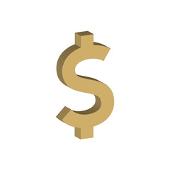 USD Currency 3d icon gold usd currency