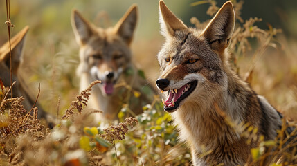 Obraz premium Coyote Close-Up in Field