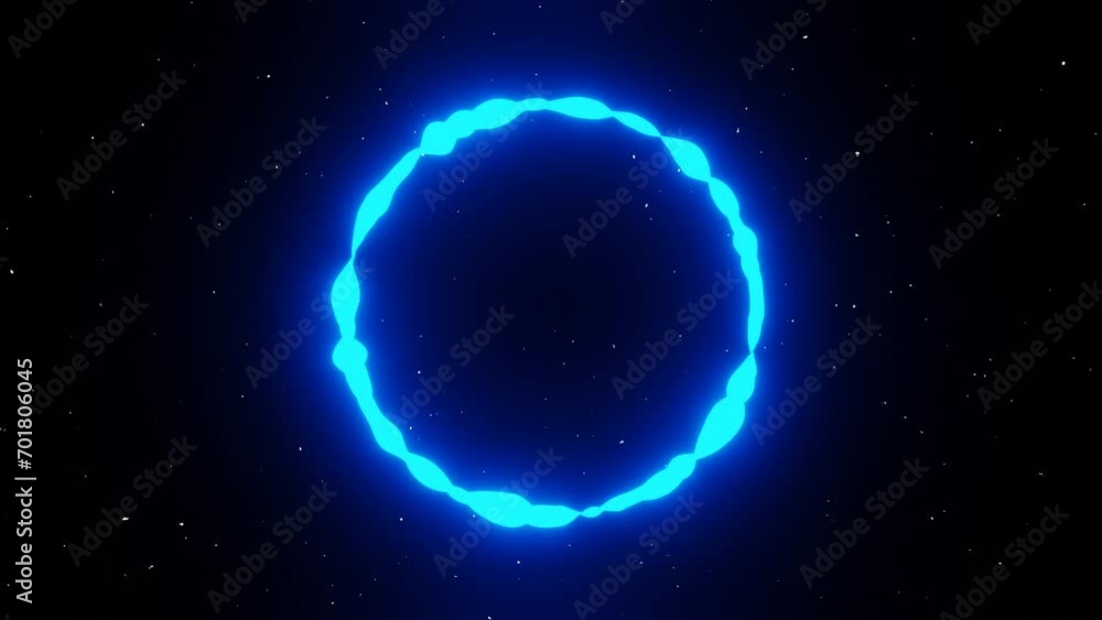 Poster 3d neon abstract alien shape liquid circle frame in dark sky. fluid blob morph background isolated b