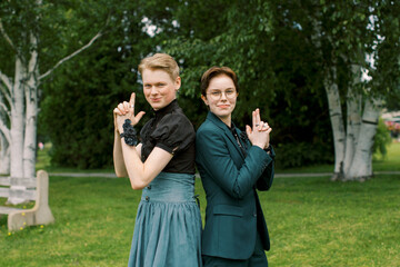 A silly portrait of an LGBT couple before prom night.  © Hannah