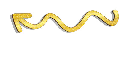 Gold glitter arrow 3d