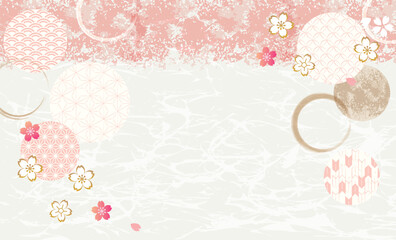 桜　春　和柄　背景イラスト